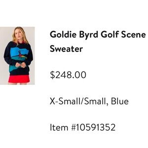 Goldie Blue Crew Neck Sweater with Golf Motif
